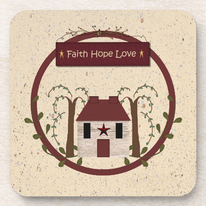 Faith Hope Love Cork Coaster