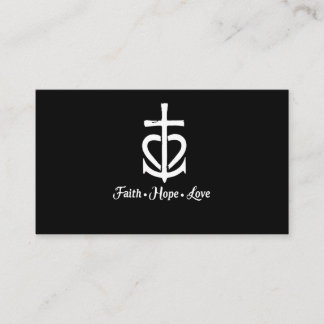 Faith Hope Love Cross Anchor Heart Jesus Business Card