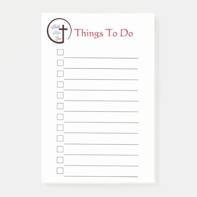 Faith Hope Love Cross Notes (Front)