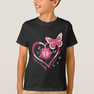 Faith Hope Love Cure Pink Ribbon Cancer Breast Awa T-Shirt
