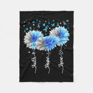 Faith Hope Love Cute Daisy Diabetes Awareness Gift Fleece Blanket