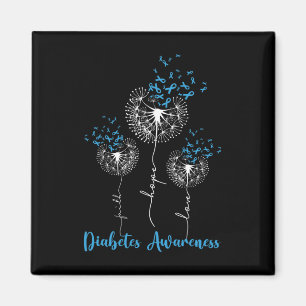 Faith Hope Love Dandelion Flower Diabetes Awarenes Magnet