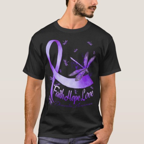 Faith Hope Love Dementia Awareness Dragonfly T_Shirt