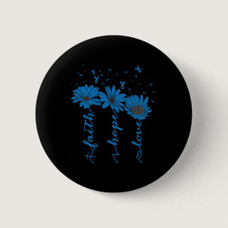 Faith Hope Love Diabetes Awareness Month Blue Ribb Button