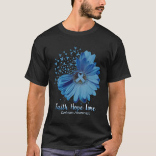 Faith Hope Love Diabetes Awareness Sunflower T-Shirt