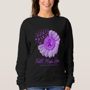 Faith Hope Love Domestic Violence Awareness Flower Sweatshirt