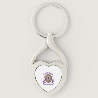 Faith Hope Love Dragonfly Breast Cancer Awareness Keychain