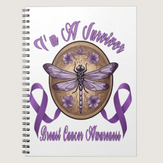 Faith Hope Love Dragonfly Breast Cancer Awareness Notebook