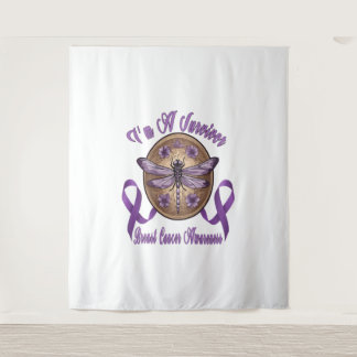 Faith Hope Love Dragonfly Breast Cancer Awareness Tapestry