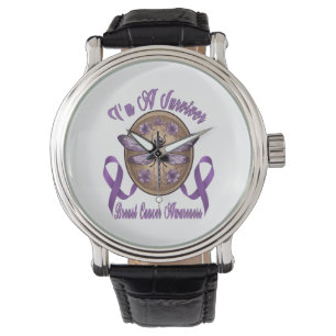 Faith Hope Love Dragonfly Breast Cancer Awareness Watch