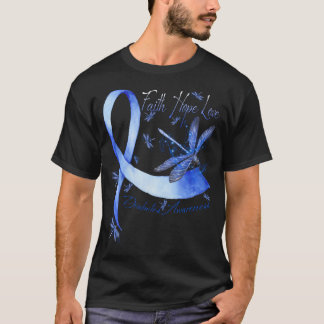 Faith Hope Love Dragonfly Diabetes Awareness T-Shirt