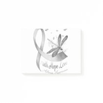 Faith Hope Love Dragonfly Gray Asthma Awareness Post-it Notes