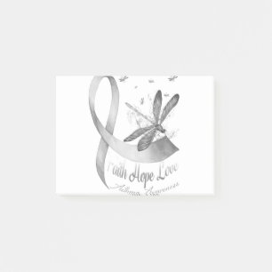 Faith Hope Love Dragonfly Gray Asthma Awareness Post-it Notes