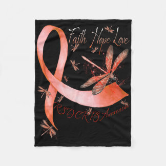 Faith Hope Love Dragonfly Rsd Crps Awareness  Fleece Blanket