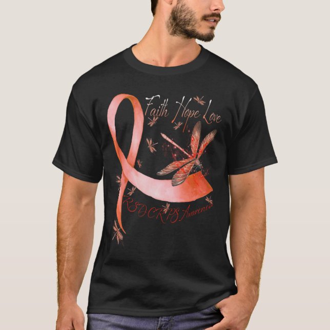 Faith Hope Love Dragonfly Rsd Crps Awareness  T-Shirt (Front)