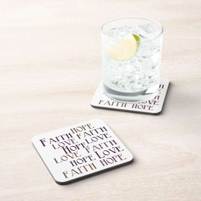 Faith, Hope, Love Drink Coaster (Right Side)