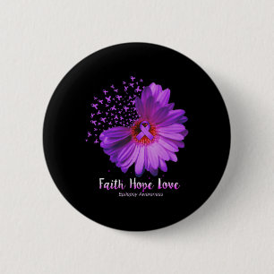 Faith Hope Love Epilepsy Awareness Sunflower Button