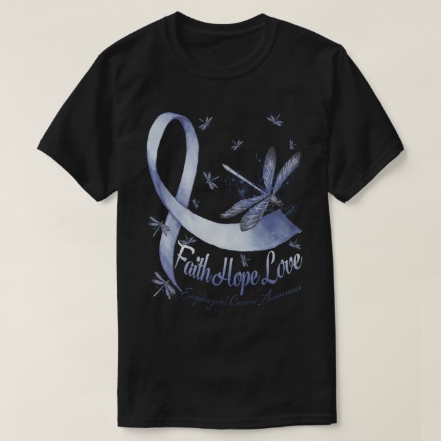 Faith Hope Love Esophageal Cancer Awareness Dragon T-Shirt (Design Front)