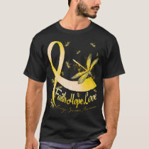 Faith Hope Love Ewings Sarcoma Awareness Dragonfly T-Shirt