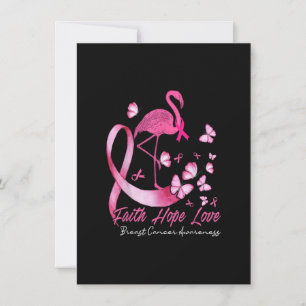 Faith Hope Love Flamingo Breast Cancer Awareness P Invitation