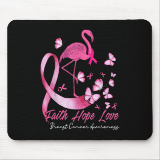 Faith Hope Love Flamingo Breast Cancer Awareness P Mouse Pad
