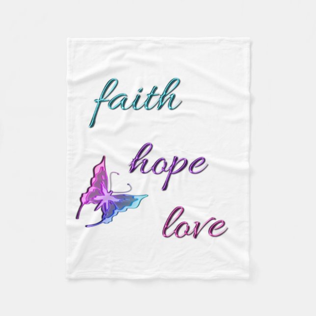Faith Hope Love Fleece Blanket (Front)