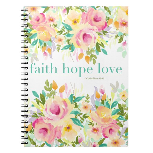 Faith Hope Love | Floral Notebook (80 pages) (Front)