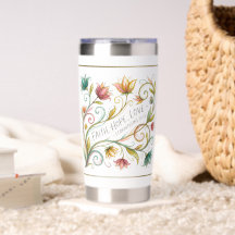 Faith Hope Love floral personalized