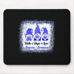 Faith Hope Love Gnomes Alopecia Awareness Leopard  Mouse Pad