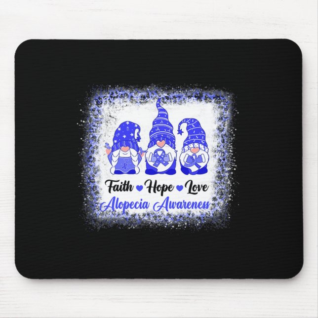 Faith Hope Love Gnomes Alopecia Awareness Leopard  Mouse Pad (Front)