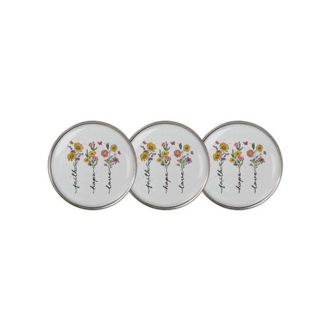 Faith-Hope-Love Golf Ball Marker (3 Up)
