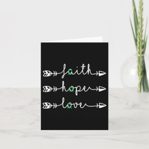 Faith Hope Love Green Ribbon Kidney Disease Awaren Card