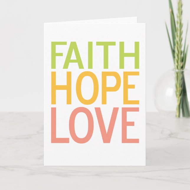 Faith Hope Love Greeting Card Simple Design (Front)