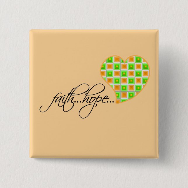 Faith Hope Love Heart 1 Corinthians 13:13 Pinback Button (Front)