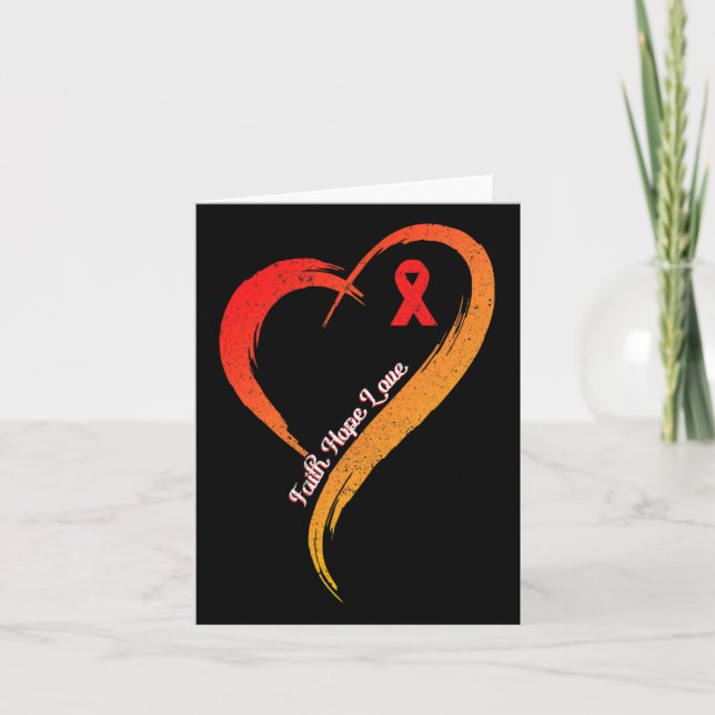 Faith Hope Love Heart Disease Awareness Cardiologi Card (Front)