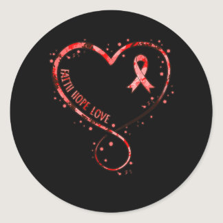 Faith Hope Love Heart Disease Awareness Survivor G Classic Round Sticker