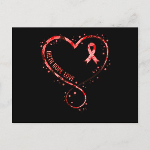 Faith Hope Love Heart Disease Awareness Survivor G Invitation Postcard