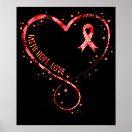 Faith Hope Love Heart Disease Awareness Survivor G Poster