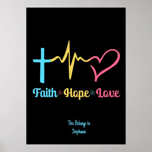 Faith Hope Love Hearts     Poster