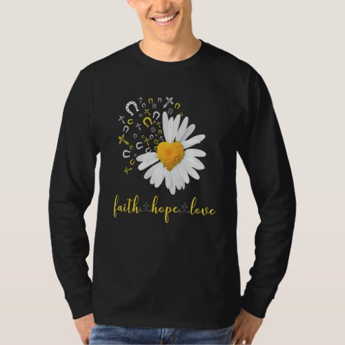 Faith  Hope  Love Horse Daisy Chirstian God Reli T_Shirt