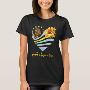 Faith Hope Love Horses Daisy Chirstian God Religio T-Shirt