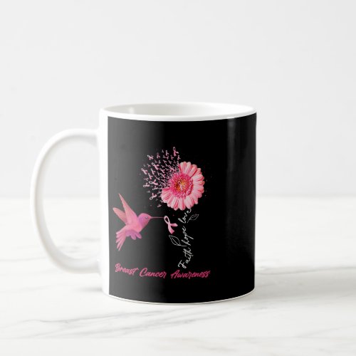 Faith Hope Love Hummingbird Sunflower Breast Cance Coffee Mug