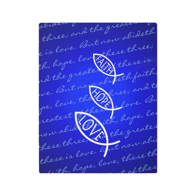 Faith Hope Love | Ichthus - Christian Fish Metal Print (Front)