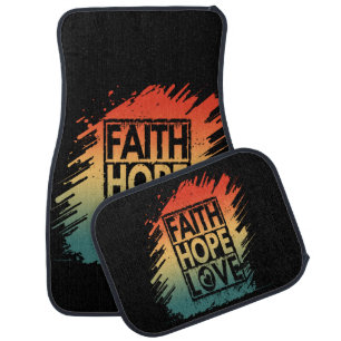 FAITH HOPE LOVE INSPIRATIONAL MOTIVATIONAL VERSE CAR FLOOR MAT
