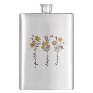 "Faith-Hope-Love"   Inspiring Floral Design Flask