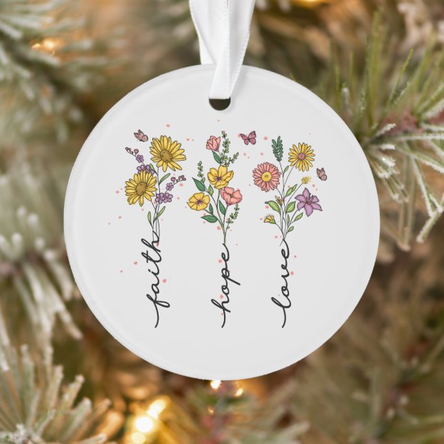 "Faith-Hope-Love" | Inspiring Floral Design Ornament (Tree)
