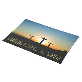 Faith, Hope, & Love Jesus Christ Cross Placemat