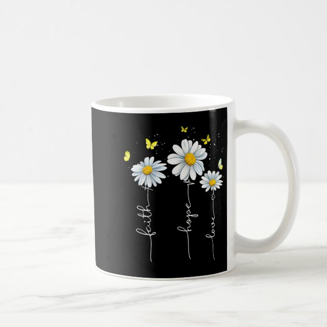 Faith Hope Love Jesus Christian Cross God Faith Fl Coffee Mug (Right)