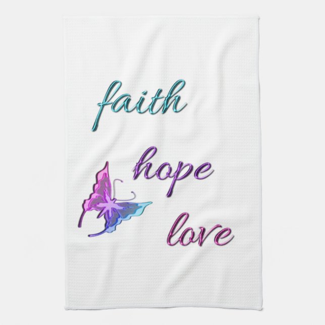Faith Hope Love Kitchen Towel (Vertical)
