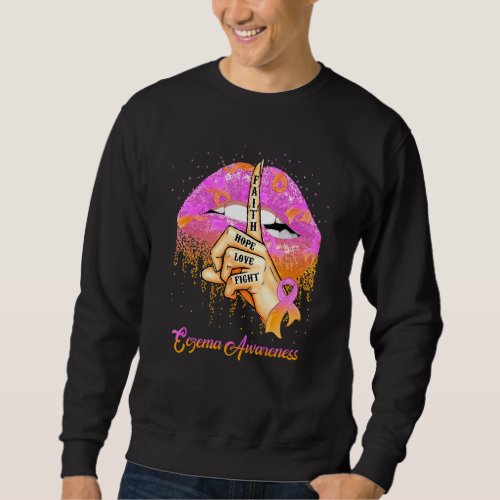 Faith Hope Love Lavender & Orange Ribbon Eczema Aw Sweatshirt